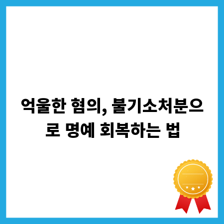 억울한 혐의, 불기소처분으로 명예 회복하는 법