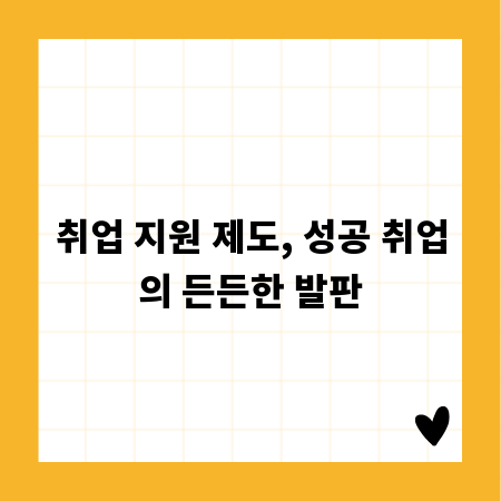 취업 지원 제도, 성공 취업의 든든한 발판