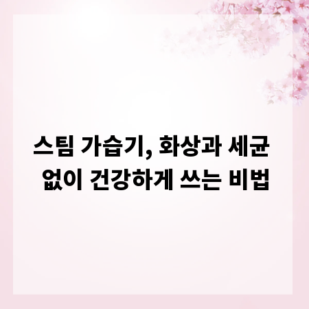 스팀 가습기, 화상과 세균 없이 건강하게 쓰는 비법
