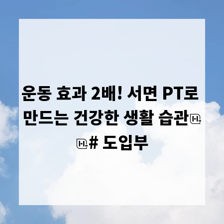 운동 효과 2배! 서면 PT로 만드는 건강한 생활 습관

# 도입부
