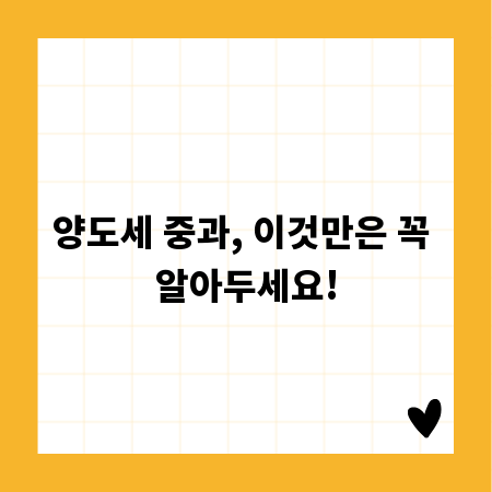 양도세 중과, 이것만은 꼭 알아두세요!