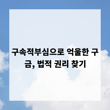 구속적부심으로 억울한 구금, 법적 권리 찾기