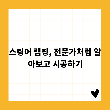 스팅어 랩핑, 전문가처럼 알아보고 시공하기