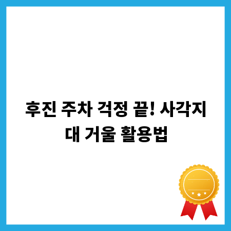 후진 주차 걱정 끝! 사각지대 거울 활용법