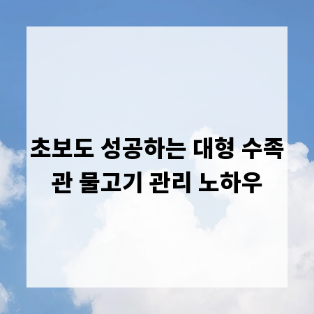초보도 성공하는 대형 수족관 물고기 관리 노하우
