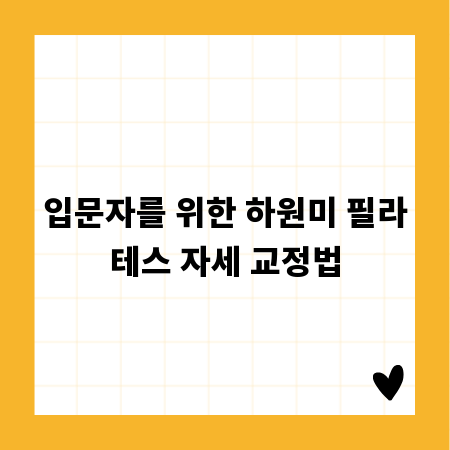 입문자를 위한 하원미 필라테스 자세 교정법