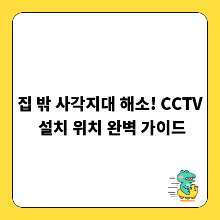 집 밖 사각지대 해소! CCTV 설치 위치 완벽 가이드
