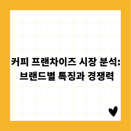 커피 프랜차이즈 시장 분석: 브랜드별 특징과 경쟁력