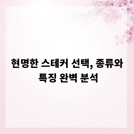 현명한 스테커 선택, 종류와 특징 완벽 분석