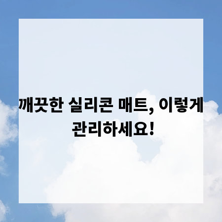 깨끗한 실리콘 매트, 이렇게 관리하세요!