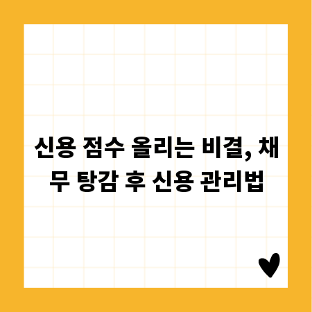신용 점수 올리는 비결, 채무 탕감 후 신용 관리법