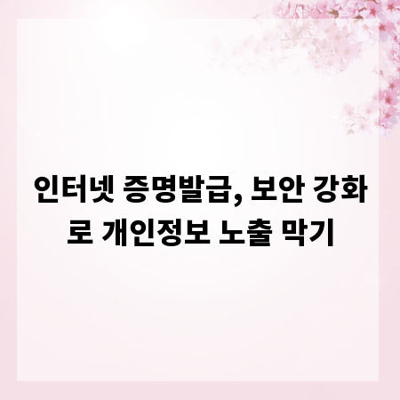 인터넷 증명발급, 보안 강화로 개인정보 노출 막기