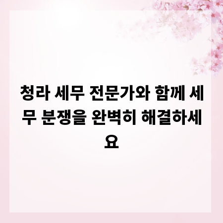 청라 세무 전문가와 함께 세무 분쟁을 완벽히 해결하세요