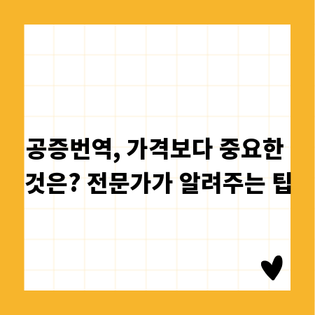 공증번역, 가격보다 중요한 것은? 전문가가 알려주는 팁